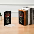 thumbnail image 6 of Wobogo Crown Skull Black Pattern Acrylic Bookends Clear L-Shaped Book Holder with Non-Slip Pads for Books Files Magazines CD DVD 5.4×4.1×8.1in, 6 of 6