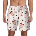 thumbnail image 3 of Uemuo Milk Tea Pattern Mens Swim Trunks Quick Dry Board Shorts with Mesh Lining, Stretch Beach Shorts Quick Dry No-Chafing Board Shorts-Large, 3 of 9