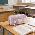 thumbnail image 6 of Pencil Case Multi-layer Large Capacity Zipper Pen Bag Storage Pouch Organizer Holder Box for Office Supplies & Travel, Purple, 6 of 6