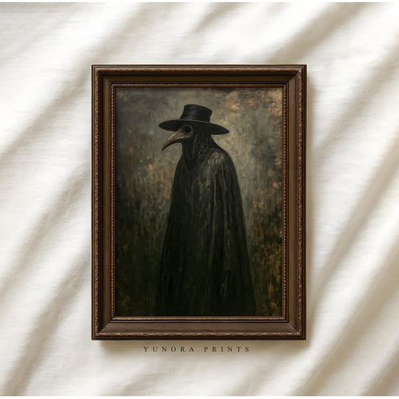 Vintage Plague Doctor Poster, Gothic Wall Art, Dark Creepy Vintage Artwork, Macabre, Unframed Poster Size 8x12
