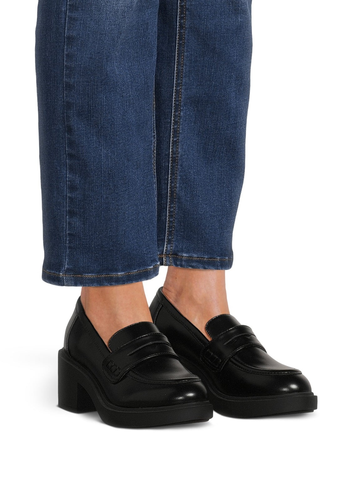 No Boundaries Women's Platform Heeled Penny Loafers