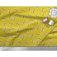 thumbnail image 2 of Soimoi Yellow Silk Fabric Abstract & Hat Tribal Printed Craft Fabric by the Yard 42 Inch Wide, 2 of 3