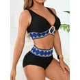 thumbnail image 4 of Asoul V Neck High Waisted Bikini Sets for Womens Wide Straps Bathing Suit, 4 of 5
