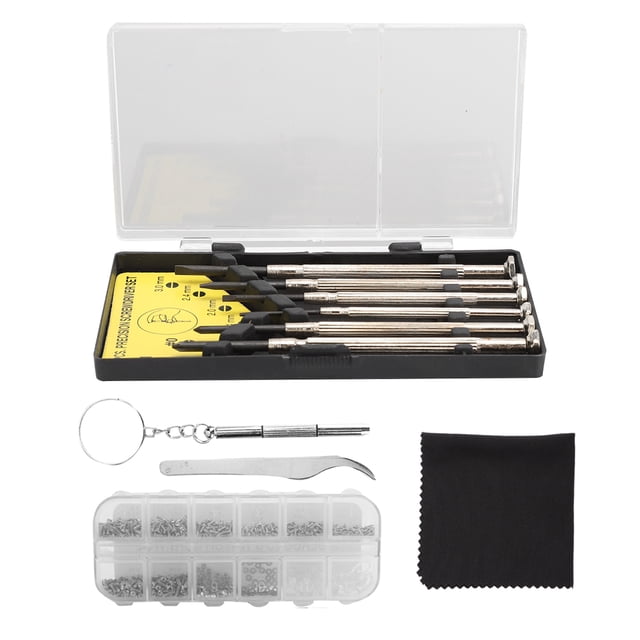 Destornillador para gafas, pinzas para destornillador, kit de reparación de gafas con punta de tornillo, destornillador para reparación óptica, True Excellence