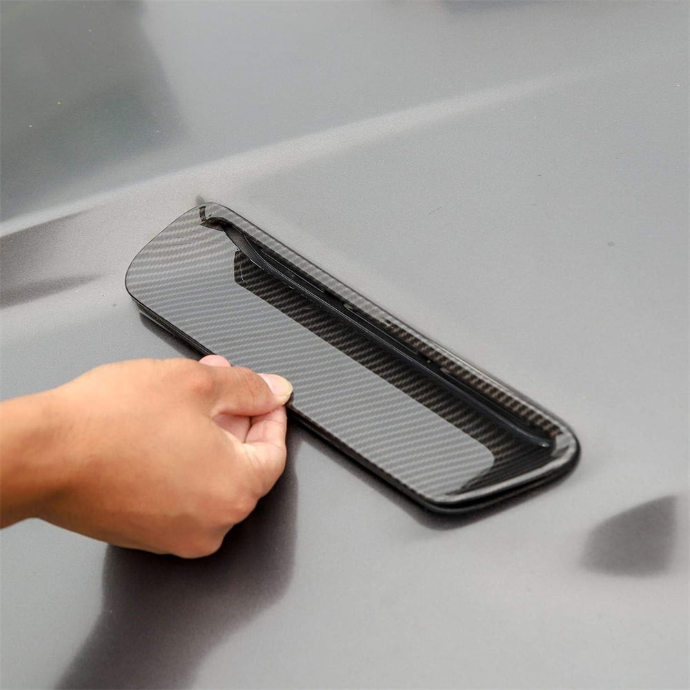 Zyutaosan Carbon Fiber Look Engine Hood Air Vent Intlet Cover Trim For Dodge Challenger 2015-2022