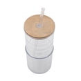 thumbnail image 3 of Better Homes and Gardens 22-Ounce Clear Ribbed Tritan Tumbler with Straw and Acacia Wood Lid, 3 of 7