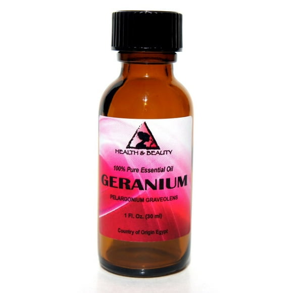 Huile Essentielle de Géranium Aromathérapie Bouteille en Verre Naturel 100 % Pur 1,0 oz 30 ml