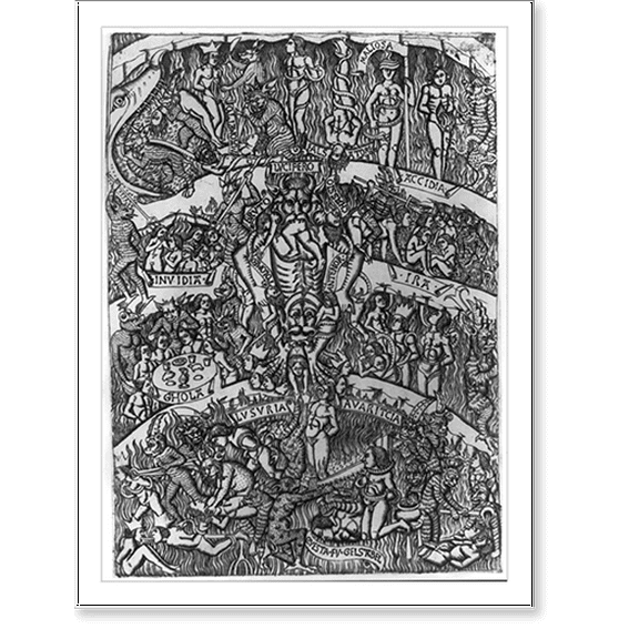 Historic Print, The Inferno according to Dante, 16" x 20"