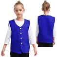 thumbnail image 3 of Aislor Girls Boys Volunteer Vest Solid Color Irregular Hem Waistcoat Volunteers Activity Uniform Blue L, 3 of 6