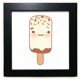 thumbnail image 1 of La expresión facial de chocolate helado Mesa de pared con marco cuadrado negro, 1 of 4