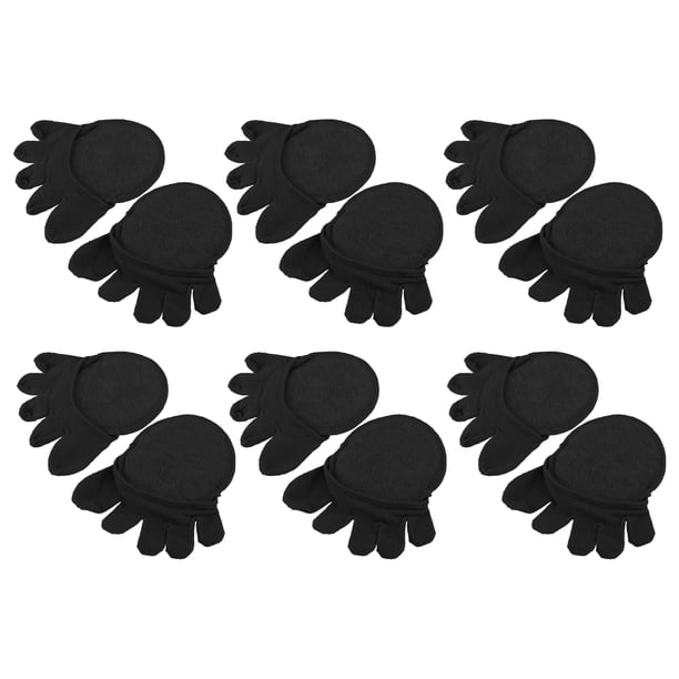 Unique Bargains Toe Calcetines Transpirable Split Toe Calcetines de compresión Antideslizante Negro 6 pares Algodón