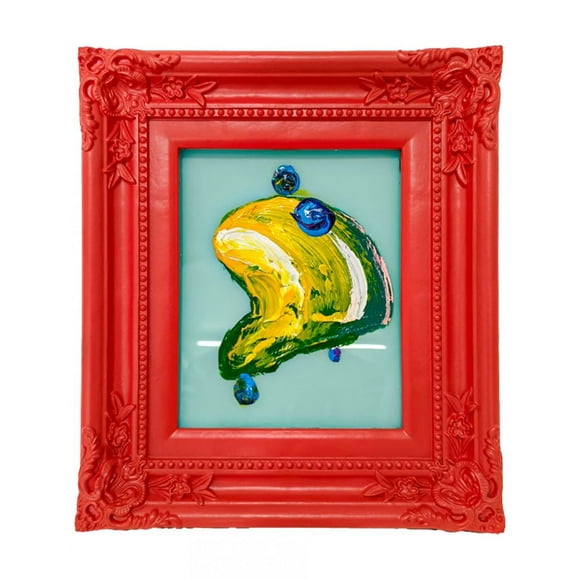 Cuadro Decorativo Galerias El Triunfo Diseño Pintura Amarillo Y Verde 30x36cm