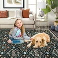 thumbnail image 5 of Garvee 5'x7' Vintage Distressed Area Rug Geometric Carpet with Non Slip Backing, Machine Washable Rug Stain Resistant Indoor Rug for Living Room Bedroom Home Office, Black, 5 of 8