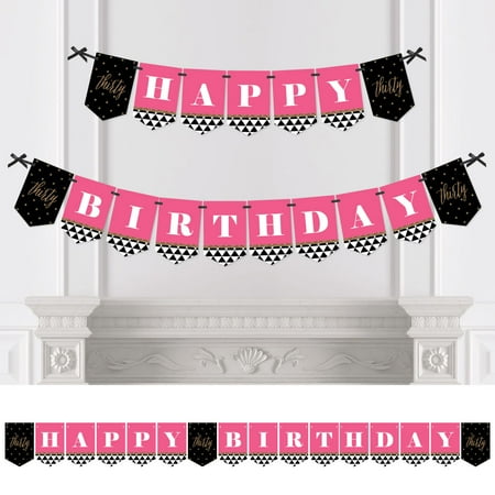 Chic 30th Birthday - Pink, Black and Gold - Birthday Party ...