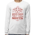 thumbnail image 2 of I've Got a Good Heart but This Mouth Long Sleeve Shirt Unisex Medium White, 2 of 5