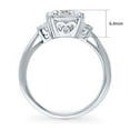 thumbnail image 4 of BERRICLE Sterling Silver 3-Stone Wedding Engagement Rings 3 Carat Cushion Cut Cubic Zirconia CZ Ring for Women, Rhodium Plated Size 8.5, 4 of 9