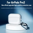 thumbnail image 2 of Clear Cover Case for AirPods Pro 3, Transparent Protective Cover Skin with Buckle, Headphone Accessories, 2 of 8