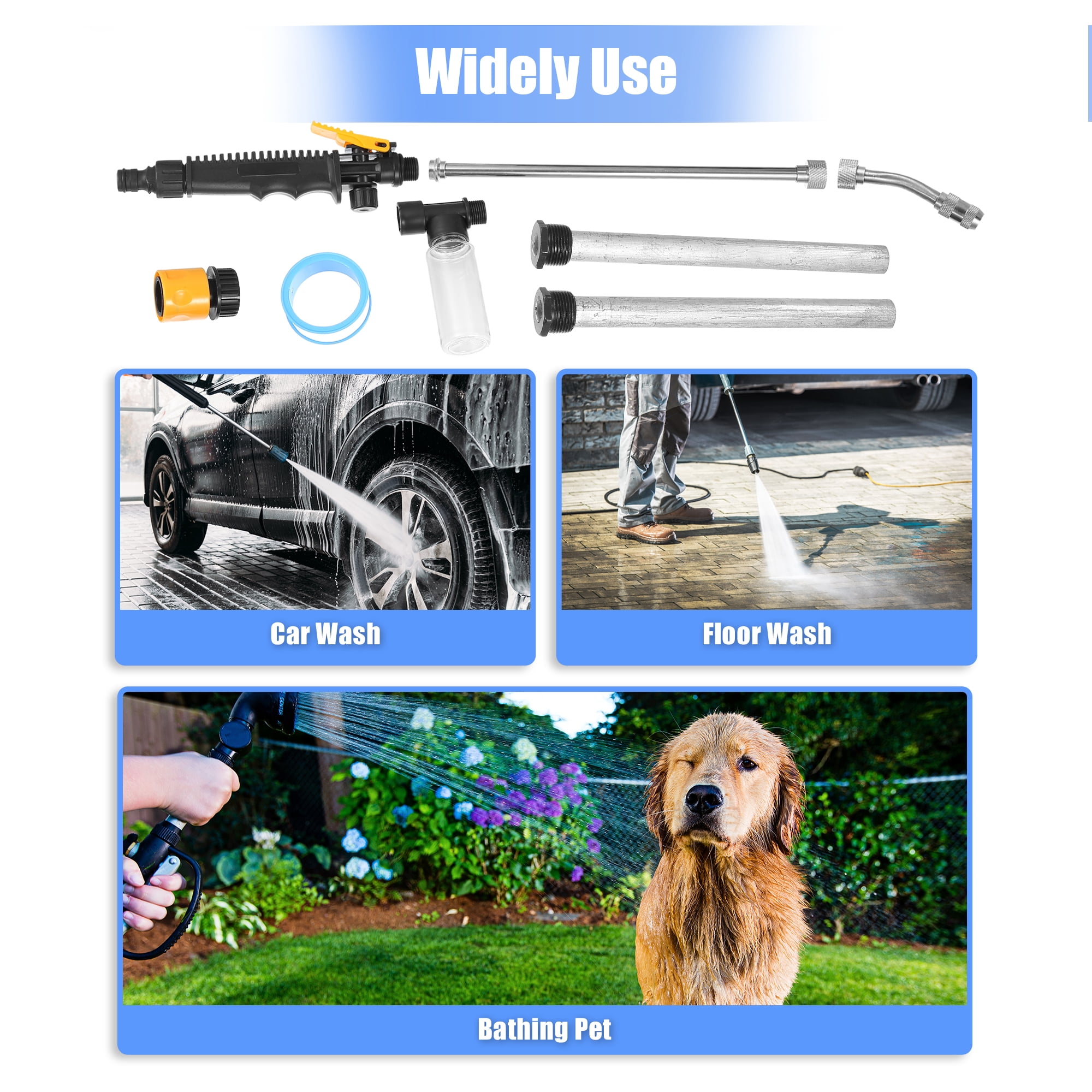 Unique Bargains 1 Set RV Water Heater Anode Rod and Flush Wand Hot Water Tank Element Parts Cleaning Rinser