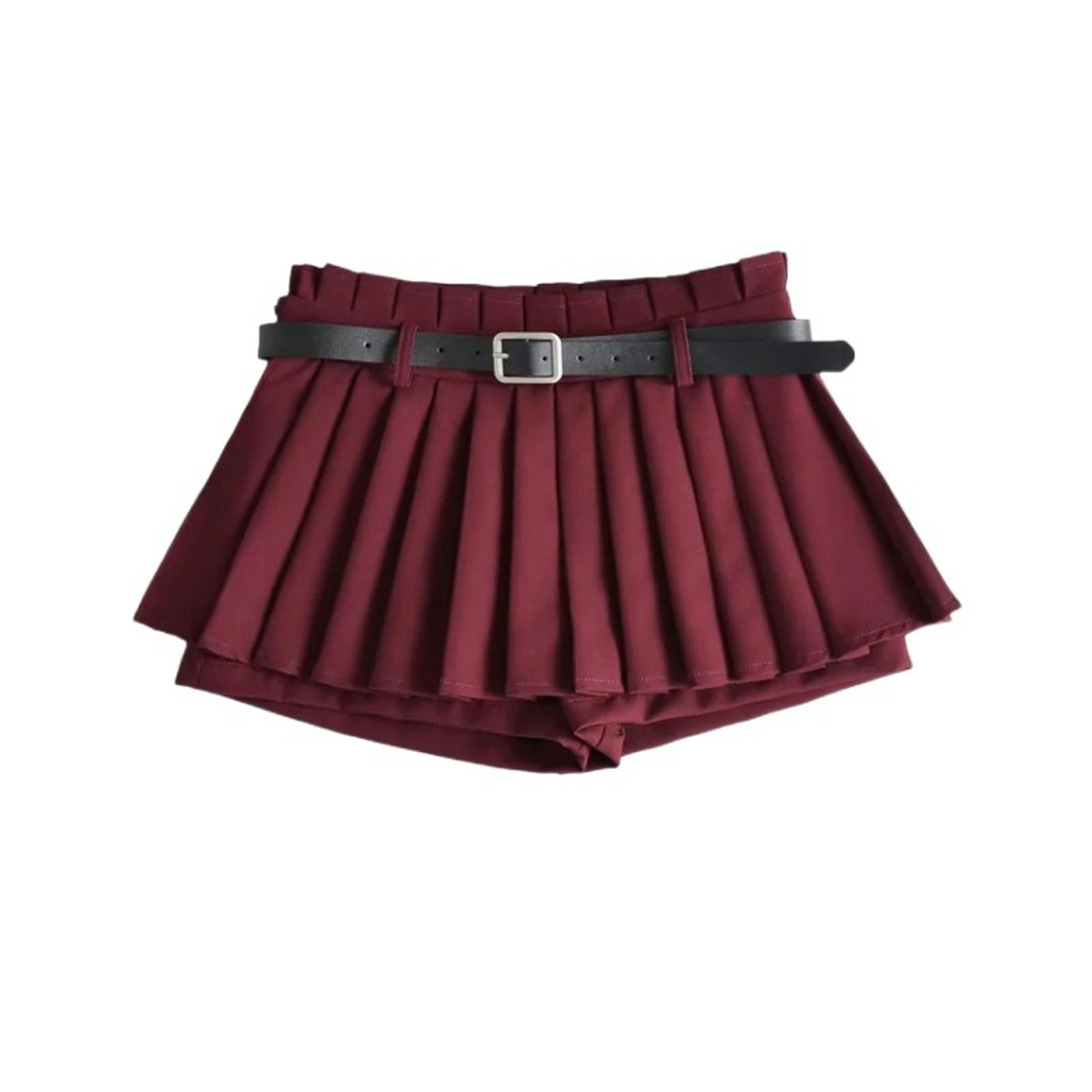 American Stylish girl high-waist belt skirt girl's anti-exposure A-line ...