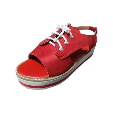

Summer New High Heels Hollow Fish Mouth Round Toe Faux Leather Sandals
