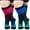 Red Blue, variant on 2 Pairs Medical Sport Open Toe Compression Socks - 20-30mmhg Graduated Knee-High Support for Men & Women, Ideal for Soccer, Running, and Nurses