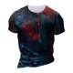 thumbnail image 4 of European And American Round Neck Casual Ethnic Style Retro Printed Short Sleeve T-shirt Top 3XL, 4 of 5