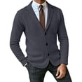 thumbnail image 4 of BELTNOV Men's Notched Lapel Blazer Jacket Casual Long Sleeve Slim Fit Jacket with Patch Pockets Dark Gray, 4 of 6