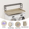 thumbnail image 3 of Washer Dryer Countertop with Shelves, Laundry Countertop with 2-Tier Shelf Over Wooden Washer and Dryer Laundry Room Organization and Storage 54" W x 27.5" D (Oak/Black-2-Tier), 3 of 7