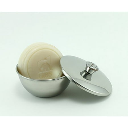 Shaving Bowl Chrome with Lid and 3 Oz GBS Ocean Driftwood Shaving Soap 97%