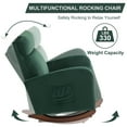 thumbnail image 6 of AVAWING Mid-Century Nursery Rocking Chair Upholstered Velvet High Back Arm Chair, Adult, Green, 6 of 8