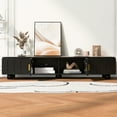 thumbnail image 2 of Yesfashion Modern Tv Stand for Tvs Up To 80 Inches,Glass Door,2 Drawers And Cabinets,Solid Wood Legs,Metal Handles Tv Storage Cabinet for Living Room Bedroom White, 2 of 10