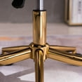 thumbnail image 3 of Velvet Fabric Home Office Chair with Gold Metal Legs, Modern Mid-Back Computer Chair on Wheels Stylish Rolling Swivel Task Chair for Women Adults, 3 of 5