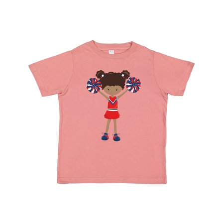 

Inktastic African American Girl Cheerleaders Red Uniform Gift Toddler Toddler Girl T-Shirt