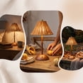 thumbnail image 5 of Vintage Rattan LED Table Lamp, Rechargeable Touch Dimmable Bedside Light with Woven Shade, Cordless Accent Lamp for Bedroom, Living Room, Patio, Nightstand, C, 5 of 7