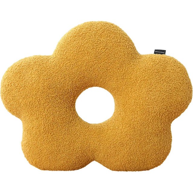 Nordic Style. Flower-Shaped and Ball Throw Pillows. Sofa Cushions. Plush Throw Pillow.(Flower 45cm (17.71inch), Turmeric Flower)