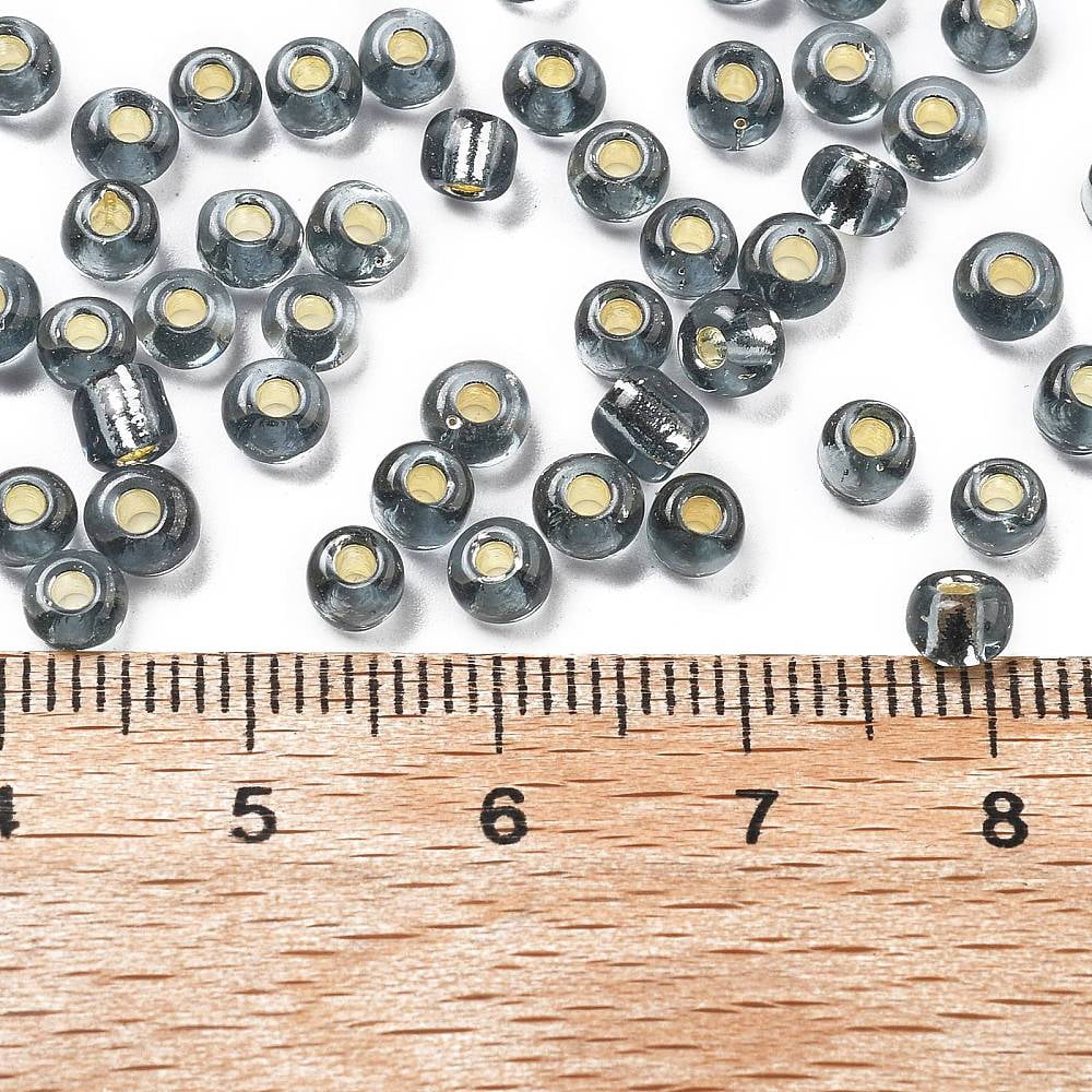 1bag 6/0 Grade A Round Glass Seed Beads Silver Lined Gray 6/0 4x3mm Hole: 1mm about 4500pcs/pound