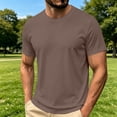 thumbnail image 6 of T Shirts for Man, Mens Solid Color T Shirts Short Sleeve Lightweight Crew Neck Soft Fitted T-Shirt Casual Summer Classic Basic Tee Tops Coffee XXL, 6 of 7