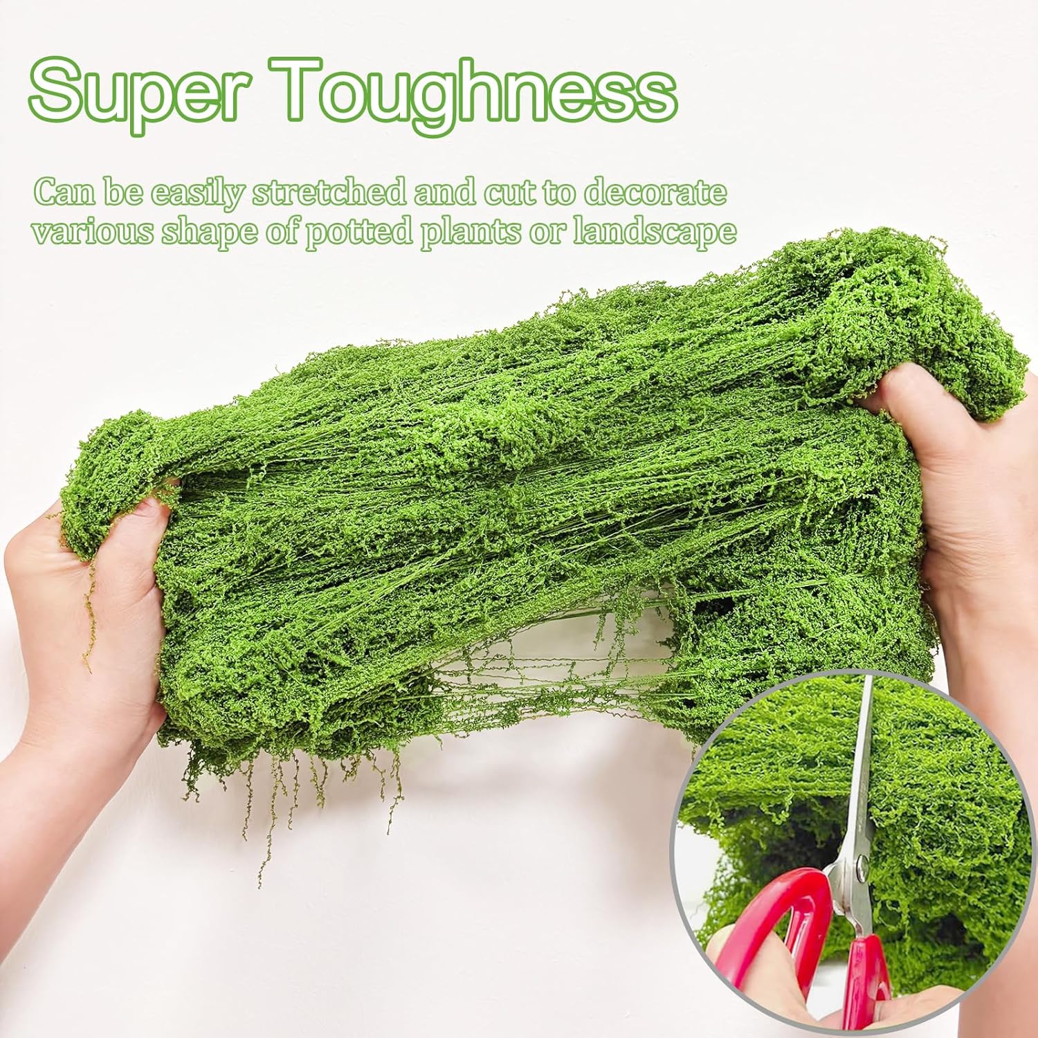 Vibrant Green Faux Moss for Planters - Artificial Moss Decor for Crafts, Centerpieces & Indoor/Outdoor Gardening