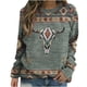 thumbnail image 2 of Pntutb moda mujer manga larga otoño estampado o-cuello blusa sudaderas jerseys camisas tops Pntutb Pntutb-3670, 2 of 7