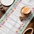 thumbnail image 3 of Spring Tulip Table Runner 72 Inches, Botanical Flowers Wooden Plank Green Check Bed Runner Dresser Scarves Tabletop for Indoor Outdoor Parties/Ceremony/Banquet, 13" x 72", 3 of 9