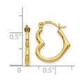 thumbnail image 3 of Real 14kt Yellow Gold Heart Shaped Hollow Hoop Earrings; for Adults and Teens; for Women and Men, 3 of 3