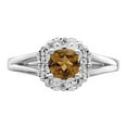 thumbnail image 5 of Sterling Silver Rhodium Whiskey Quartz Diamond Ring, 5 of 6