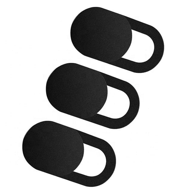IllmTech - Webcam Cover 3 Pack, Ultra Thin Slider Web Camera Privacy Cover with Strong Adhesive, Protects Privacy for Most Laptops, Tablets, and Smartphones – Black Color