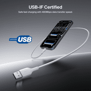 Belkin BoostCharge Braided USB-A to USB-C Cable (5ft) for iPhone 16 Series, iPhone 15 Series, Samsung Galaxy, Note, Pixel Devices iPad Pro, More - Silver