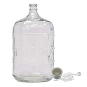 Home Brew Ohio 5 Gallon Glass Carboy with Drilled Bung and Twin Bubble Airlock