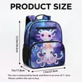 thumbnail image 7 of HUIACONG Galaxy Axolotl Octopus Print Kids School Backpack 13.5 Inch Lightweight Water Resistant Bookbag with Multi Pockets Breathable Adjustable Padded Straps for Girls Boys Ages 3-10 Travel, 7 of 7