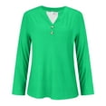 thumbnail image 5 of Holzkary Henley Long Sleeve Shirts for Women, Lightweight Long Sleeve Tops for Women Loose Fit Basic Pullover with Button Long Sleeve Tops 2025 Autumn Womens Neck T Shirts Casual Shirts Uk Green Xxl, 5 of 9