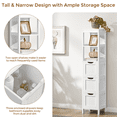thumbnail image 5 of Alden Design 5-tier Modern Bathroom Storage Cabinet with 3 Drawers and 2 Open Shelves, White, 5 of 10