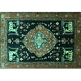 thumbnail image 1 of Ahgly Company Machine Washable Indoor Rectangle Animal Turquoise Blue Traditional Area Rugs, 8' x 10', 1 of 4