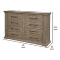 thumbnail image 5 of Benjara Tren 69 Inch Dresser, 8 Drawers with Black Handles, Pine Wood, Gray, 5 of 5